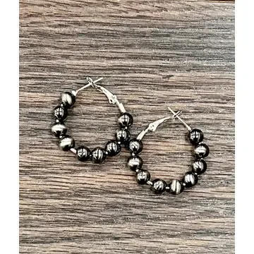6mm Silver Navajo Earring