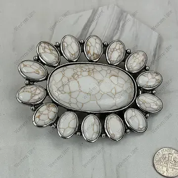 White Stone Belt Buckle