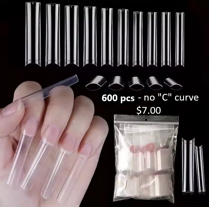 Half Cover Nail Tips - XXXL No "C" Curve 600 pcs