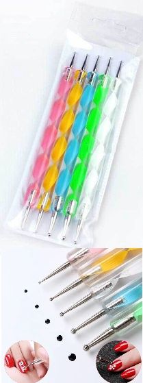 5 piece Dotter Tool set, Color: crystal handle set