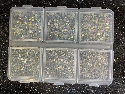 Crystal AB Rhinestone Kits, Size: #A asst size kit