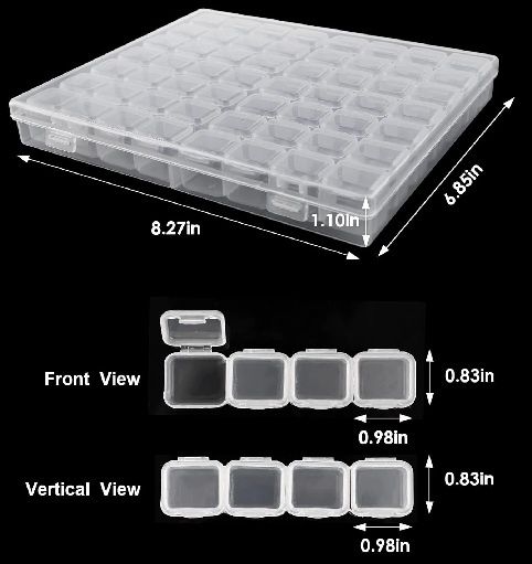 Rhinestone Storage Box 56 Compartments