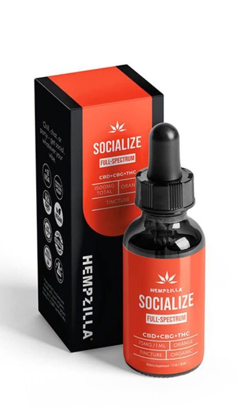 Hempzilla Full Spectrum Tinctures | 30ml, Size:: Socialize