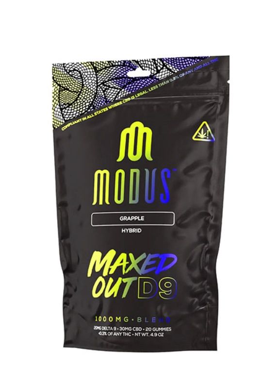 Modus Maxed Out D9:CBD Gummies | (20ct) 1000mg, Flavors:: Grapple - Hybrid