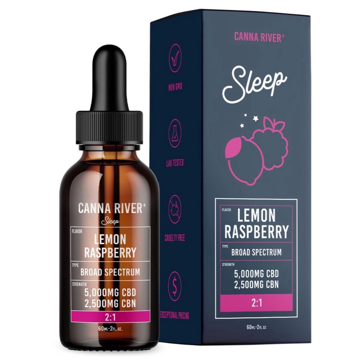 Canna River Sleep Tincture, Flavor: Lemon Raspberry