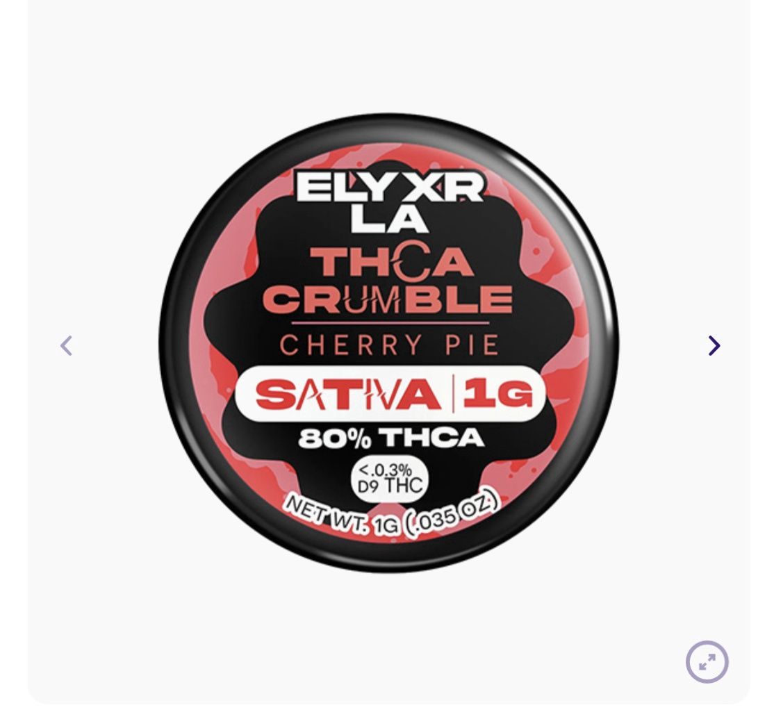 Elyxr THCA Crumble 3g, Flavor: Cherry pie - sativa