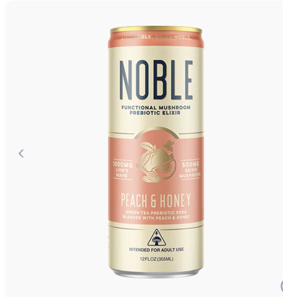NOBLE MICROSED MUSHROOM ELIXIR BEVERAGE | 12OZ, Flavor: Peach and honey