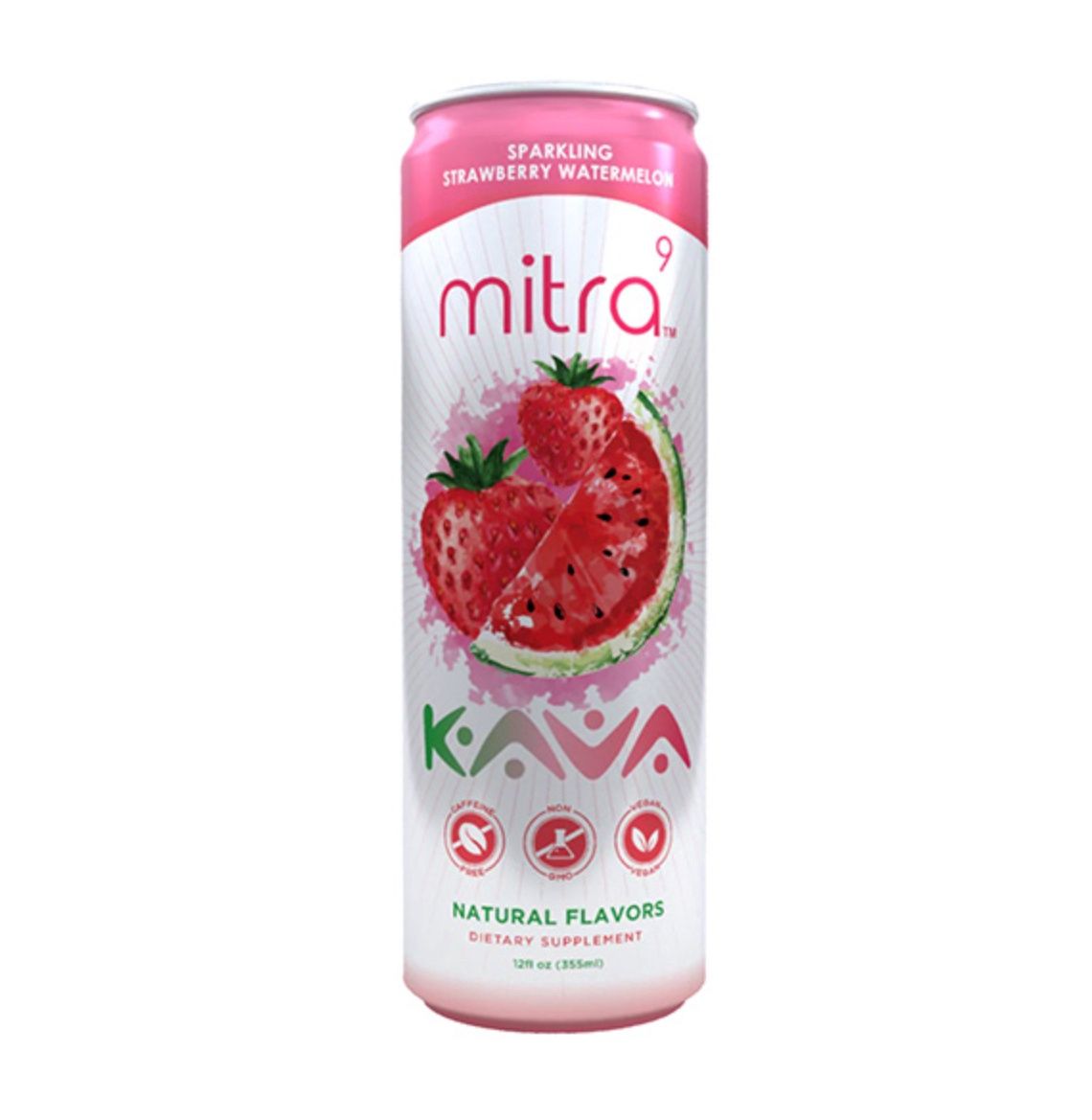 MITRA 9 KAVA SELTZER | 12OZ, Flavors:: Sparkling Strawberry Watermelon