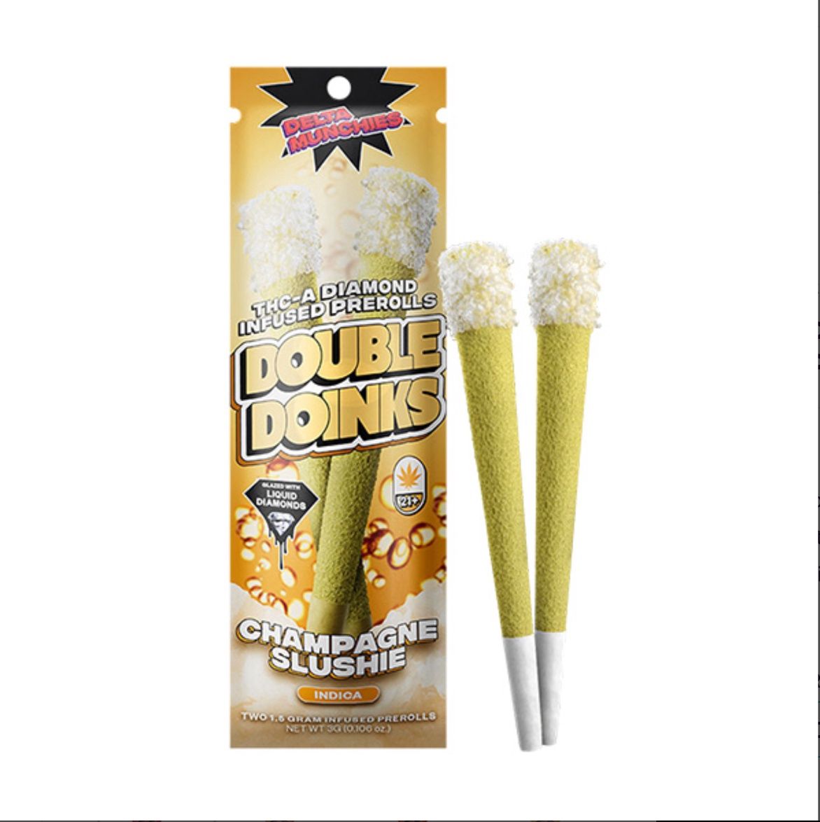 Delta Munchies THC-A Diamond Double Doinks, Flavor: Indica Champaign Slushie