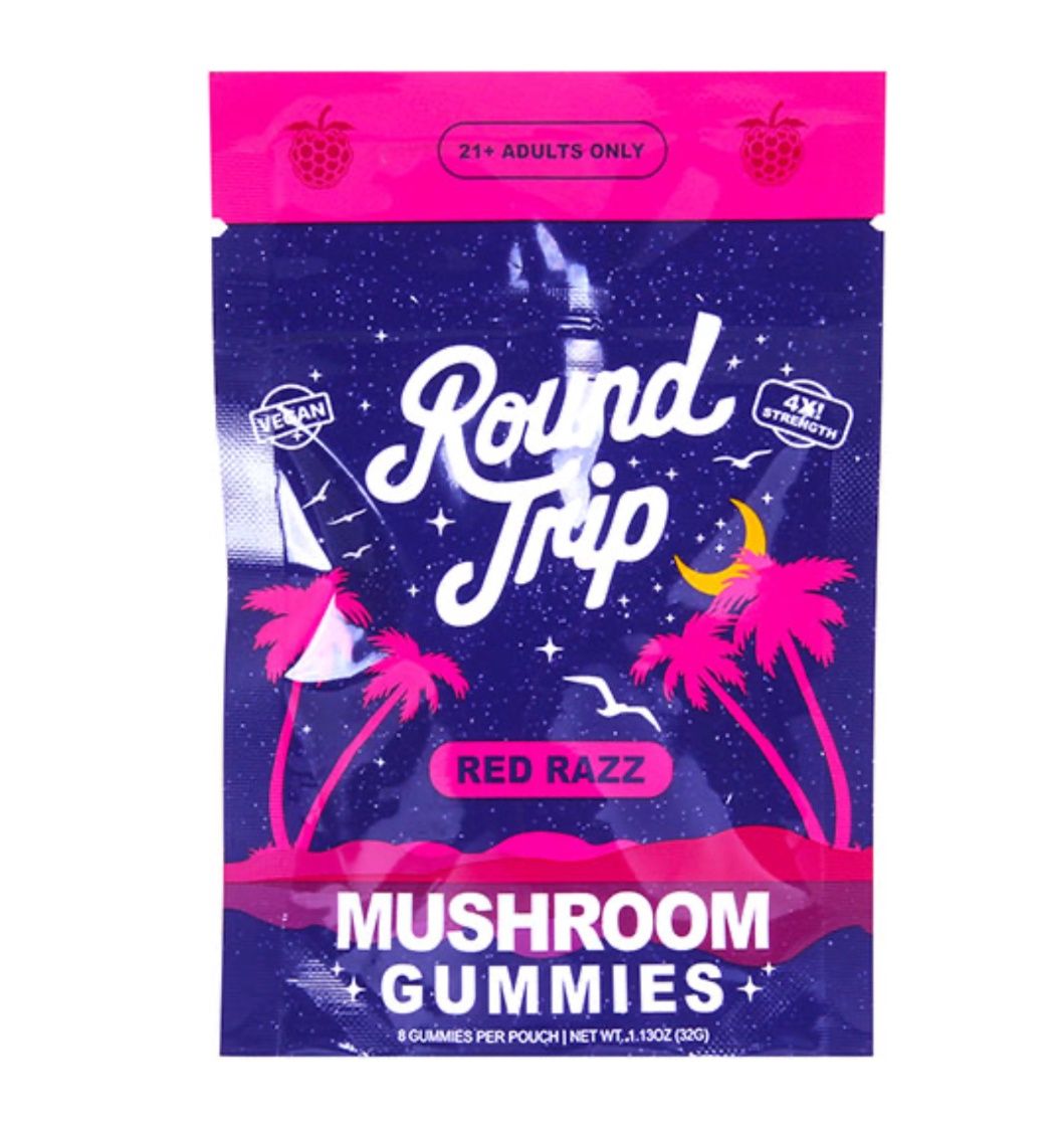 ROUND TRIP MUSHROOM GUMMIES | 8 COUNT, Flavors:: RED RAZZ