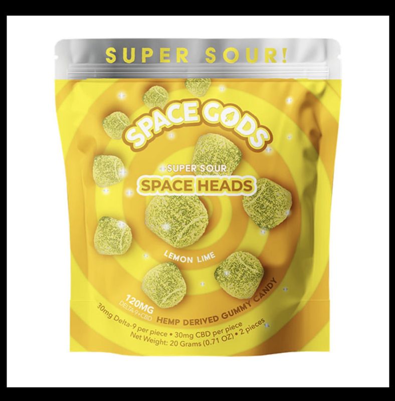 Space Gods Sour Space Heads D9:CBD Gummies | (2ct) 120mg