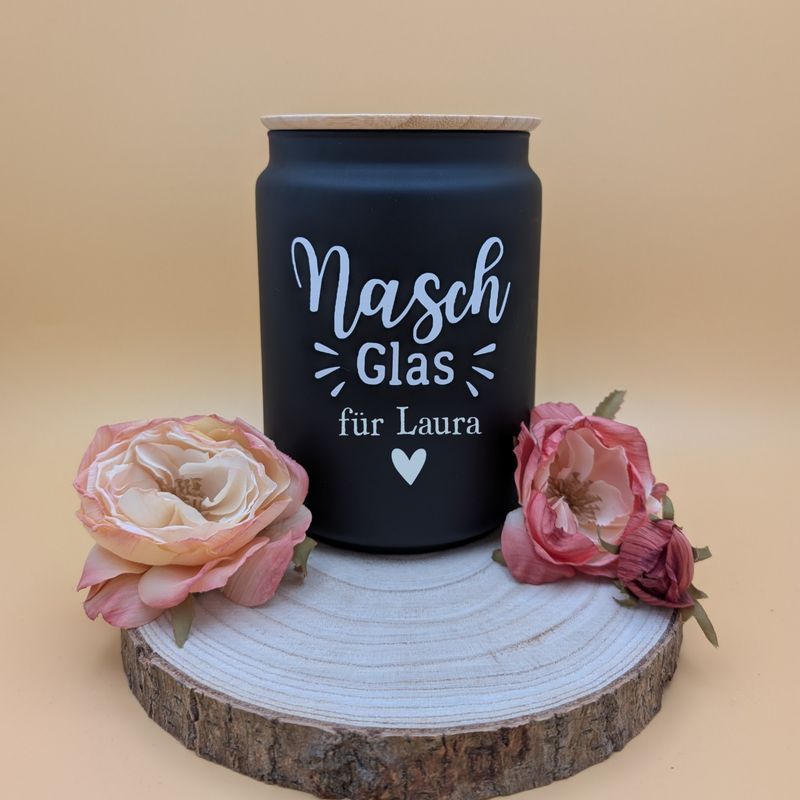 ​„Naschglas" mit Personalisierung, Dose mit Deckel 1l