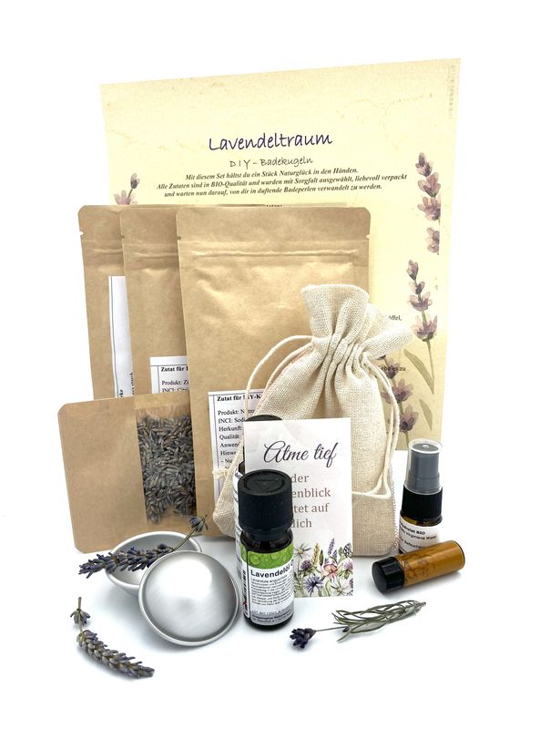 Bio-DIY-Badekugelset „Lavendeltraum“