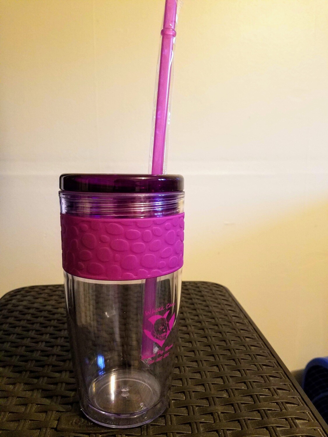 Insulated cup with straw