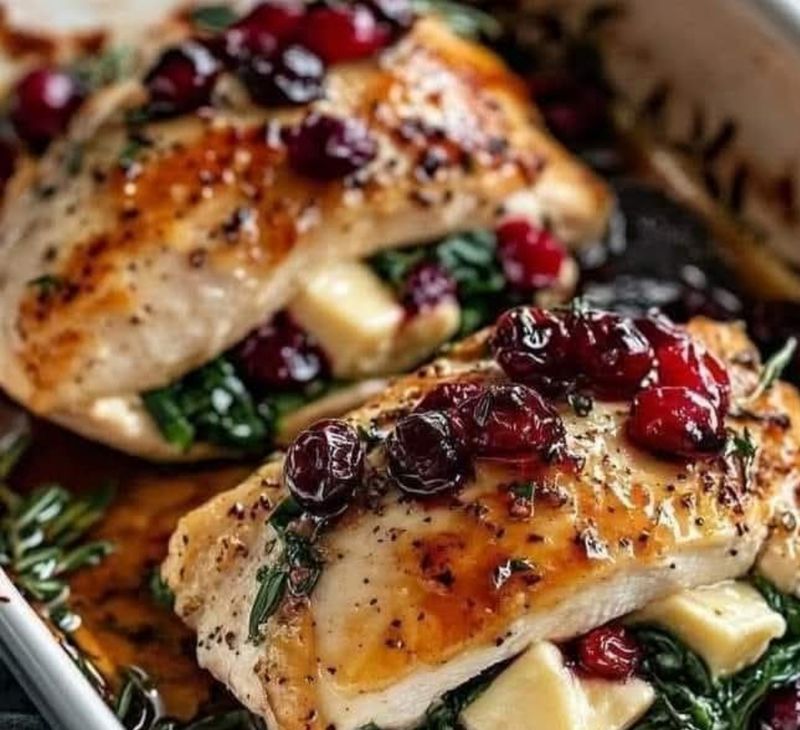 Filet faszerowany szpinakiem, serem brie i suszoną żurawiną 1 szt.