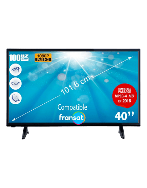 Téléviseur HD LED TELEFUNKEN 40 pouces – TNT & Satellite