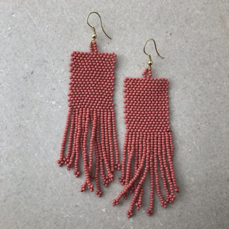 FRINGE SEED BEAD EARRINGS