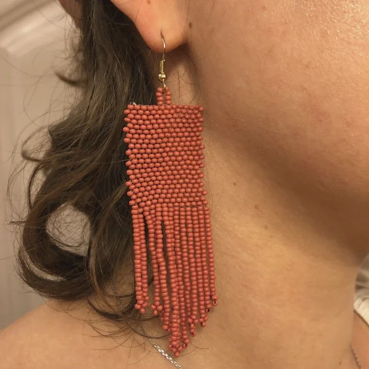 FRINGE SEED BEAD EARRINGS