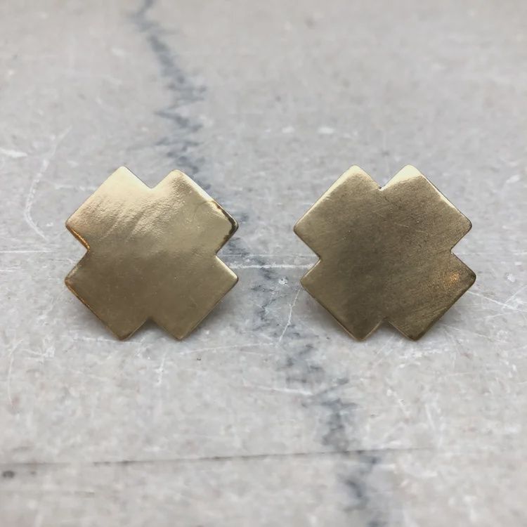 CROSS BRASS EARRING