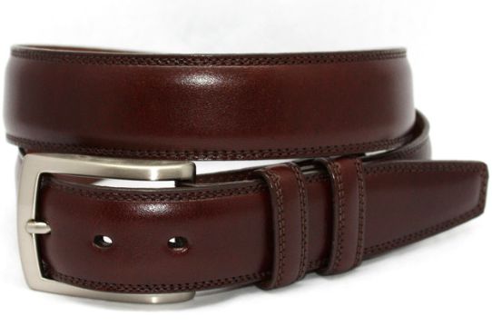 ITALIAN BURNISHED KIPSKIN BELT - BROWN
