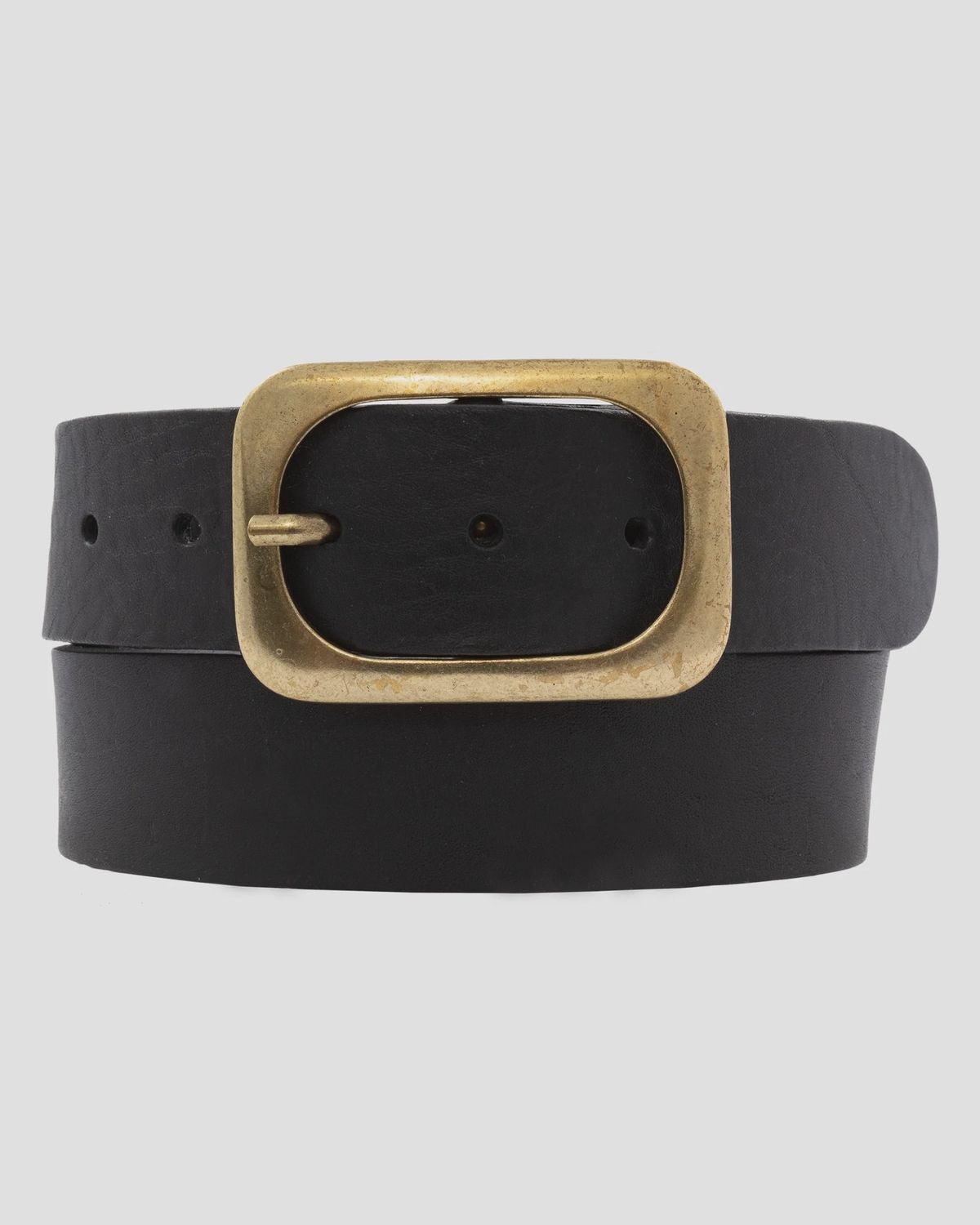 Jodi | Statement Buckle Classic Leather Belt, Color: Black, Size: 32