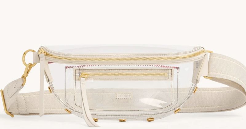 Charles Crossbody medium clear, Calla Lily white