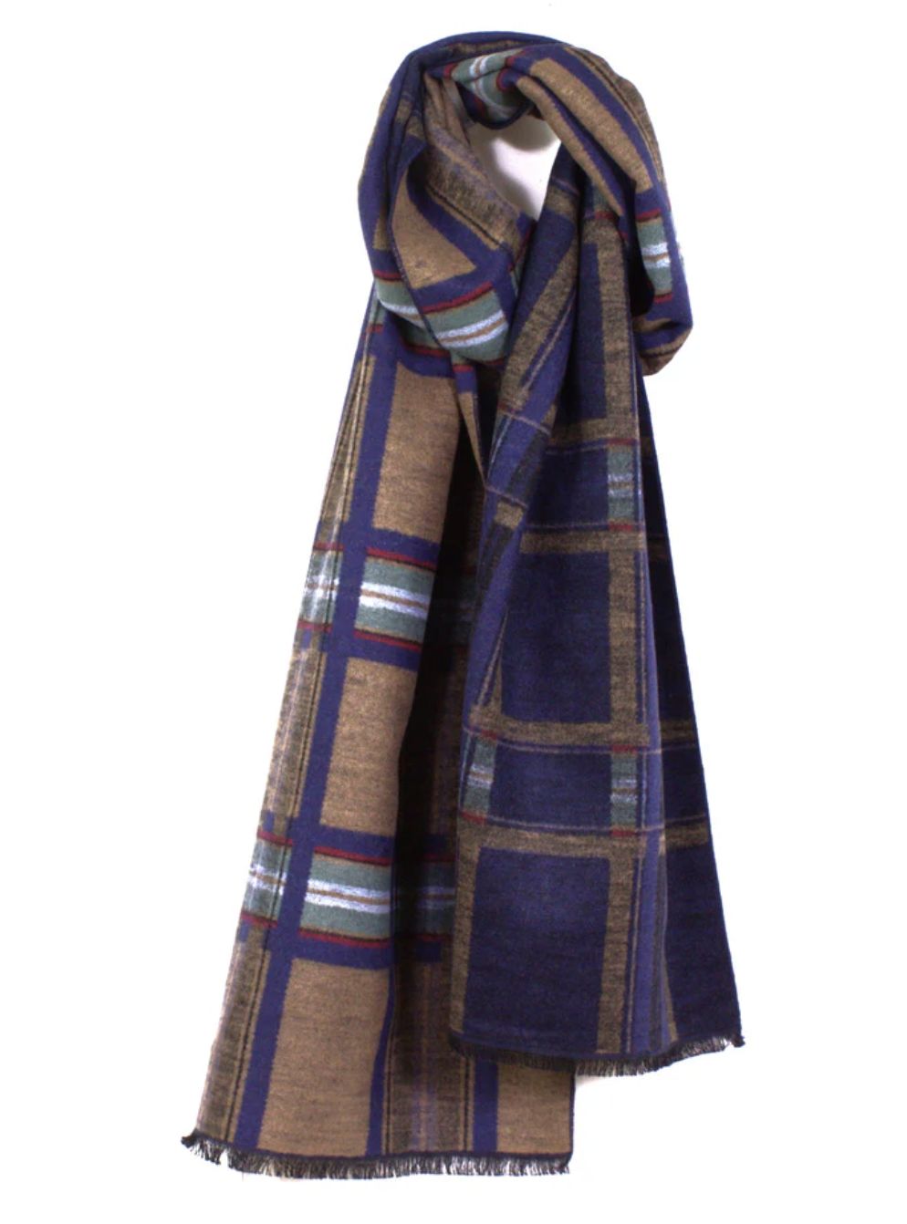 Plaid Brushed Silk Scarf
