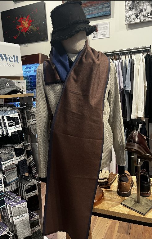 Brown Brushed Silk Scarf