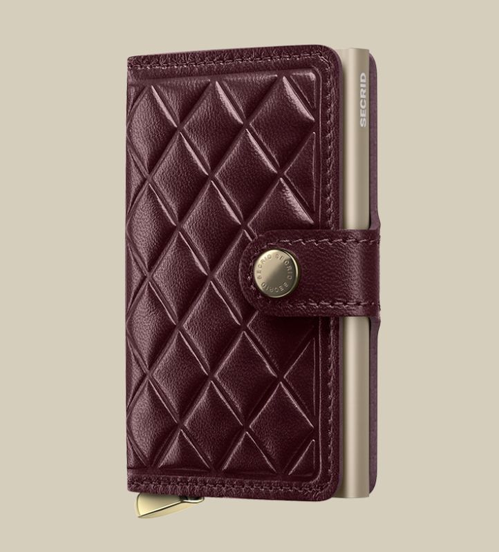 Premium Miniwallet+ Emboss Diamond Bordeaux