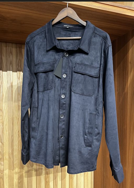 Suede Overshirt- NAVY