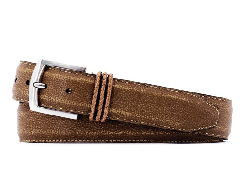 BERMUDA BRAID PEBBLE GRAIN BELT- OLD SADDLE