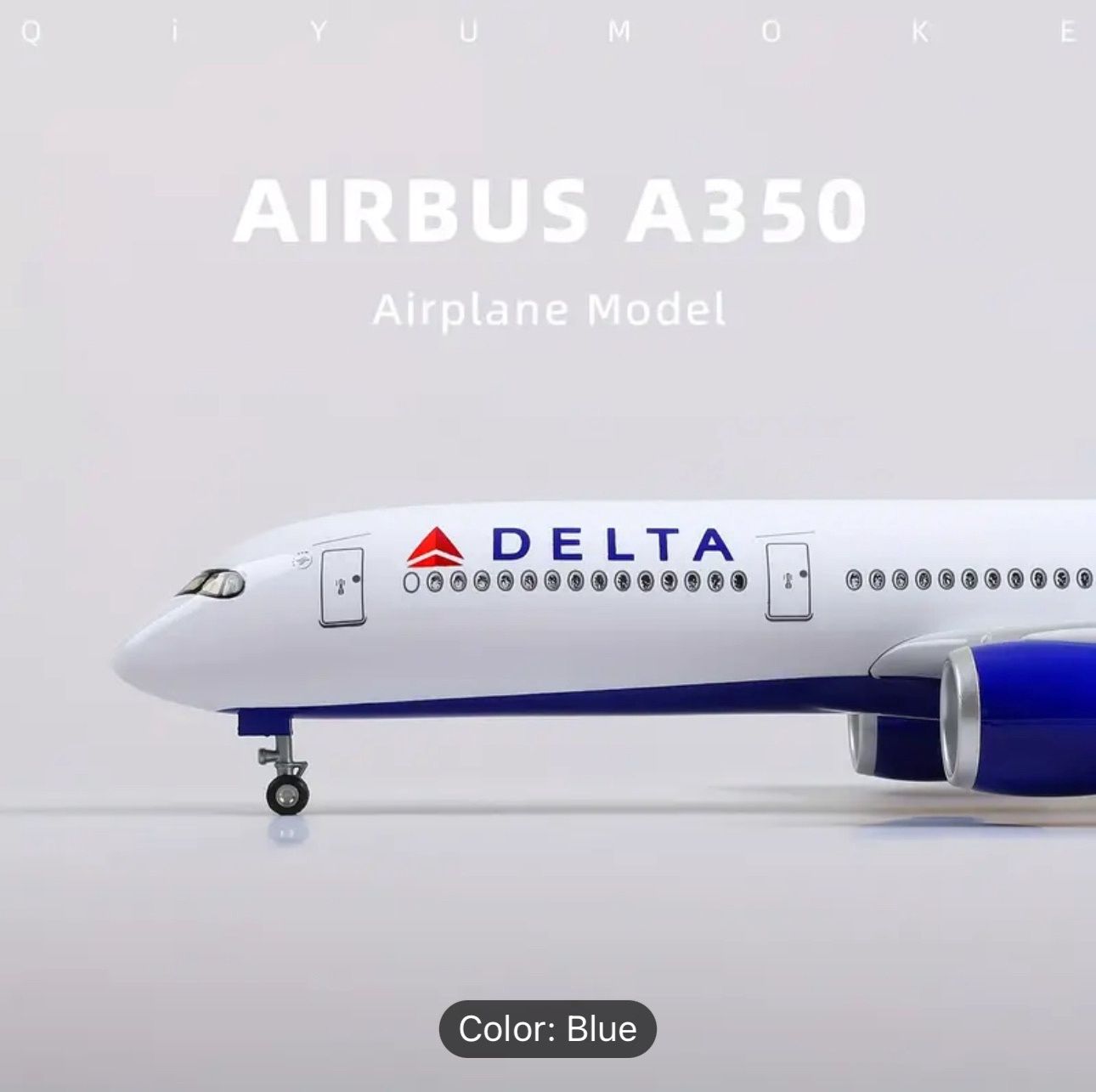 Delta Airlines Airbus A350 with Wood Stand 18” Collectors Desk Model