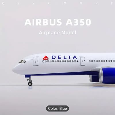 Delta Airlines Airbus A350 with Wood Stand 18” Collectors Desk Model