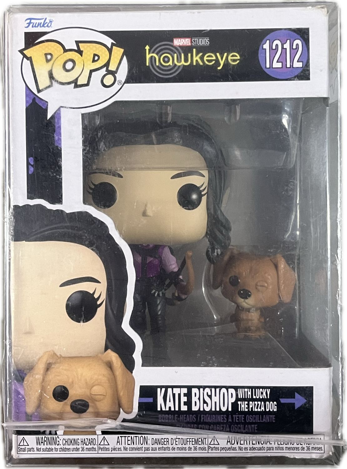 Funko POP! Marvel Hawkeye Kate Bishop 1212 w. Lucky The Pizza Dog
