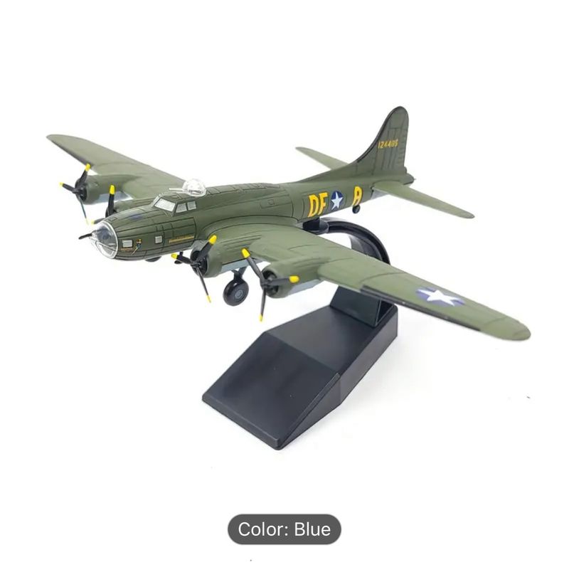 WWII U.S. B-17 Flying Fortress Heavy Bomber Metal Military Aircraft Collection 1:144 Scale