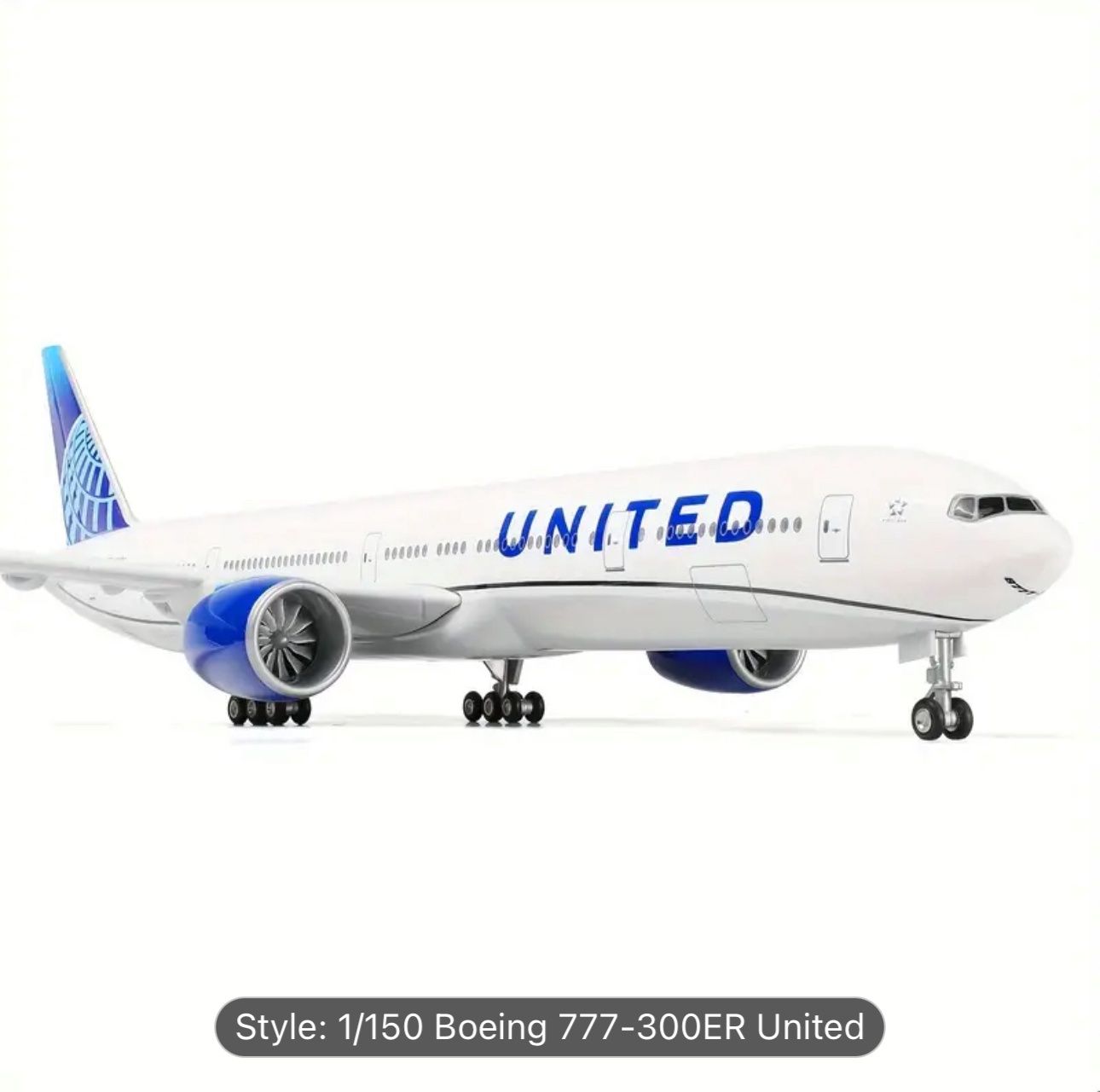 United Airlines Boeing 777-300ER Desk Model Aircraft