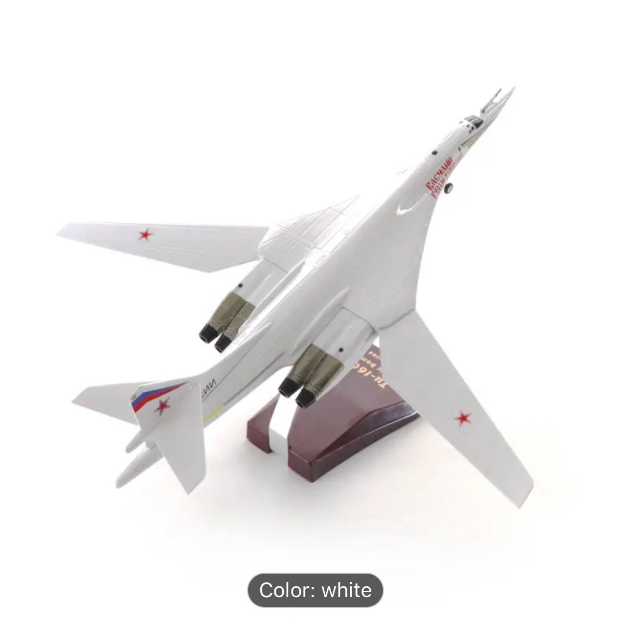 TU-160 White Swan Bomber Military Aircraft Long Range Strategic Bomber Finished Metal Model 1:200  Scale