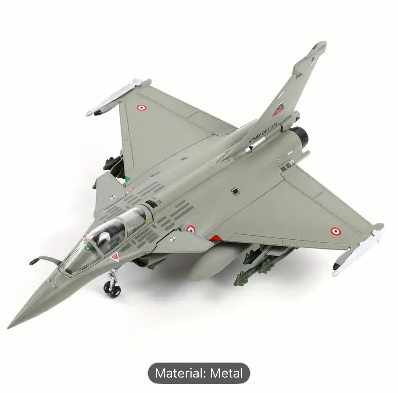 Dassault Rafale B Diecast Metal Fighter Jet Model 1:100 Scale
