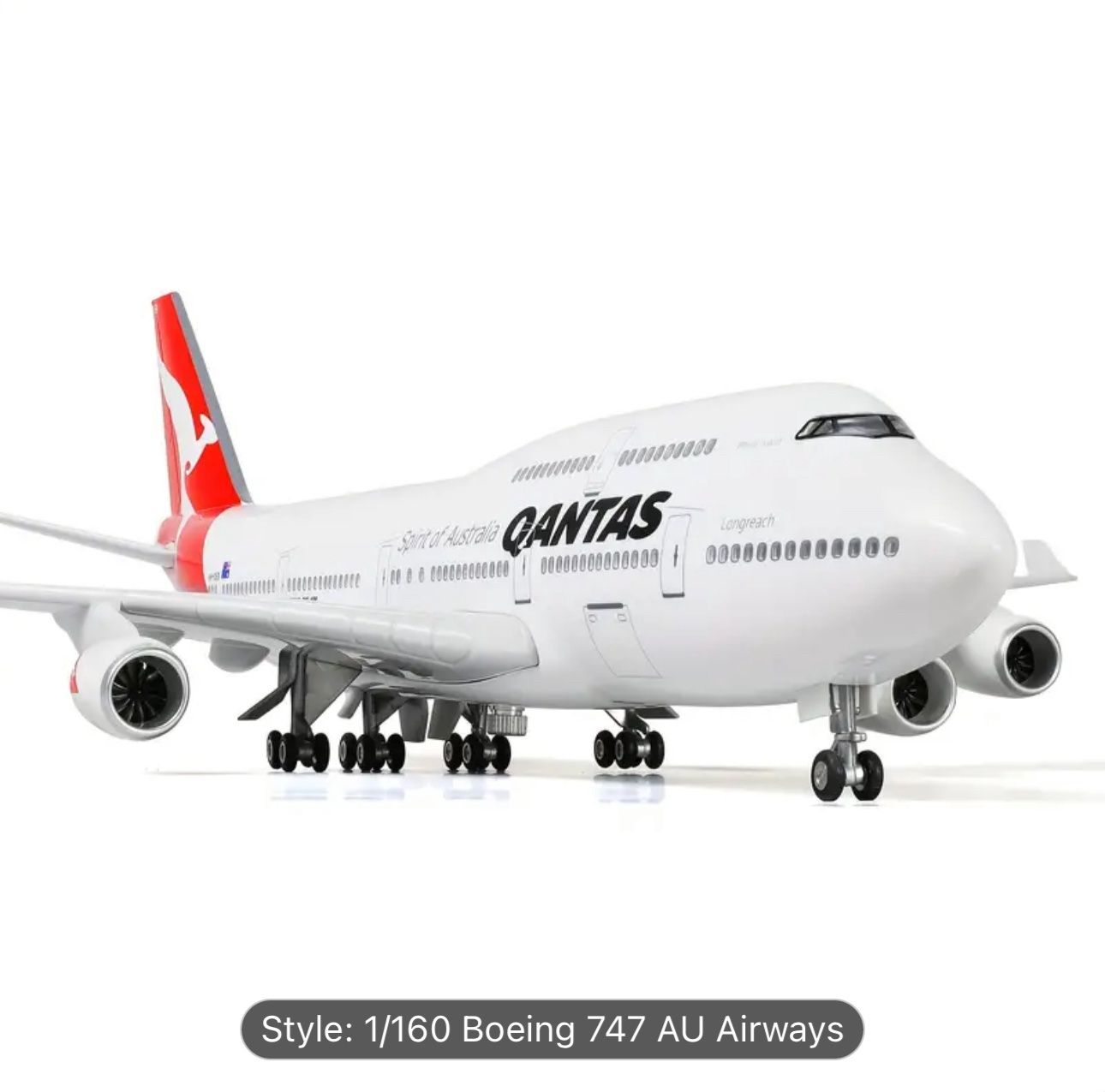 Quantas Airlines Boeing 747 Desk Model Aircraft