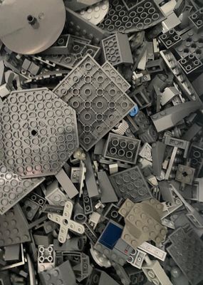LEGO Assorted Dark Grey Parts (Sold by the 1/2 pound)