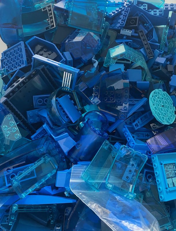 LEGO Assorted Blue Parts (sold buy the 1/2 pound)