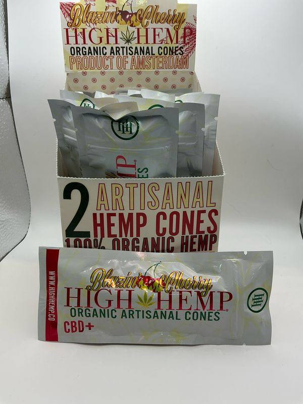 Blazin Cherry High Hemp Organic Artisanal Cones 2pk