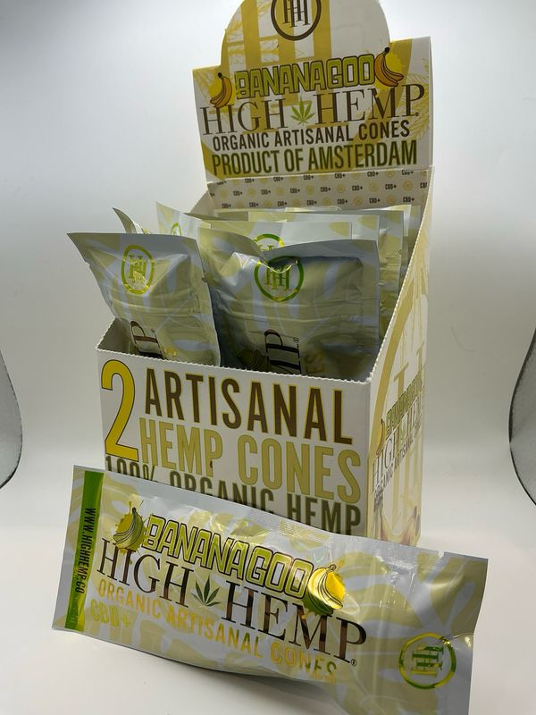 BananaGoo High Hemp Organic Artisanal Cones 2pk