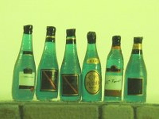 Wine bottles- green