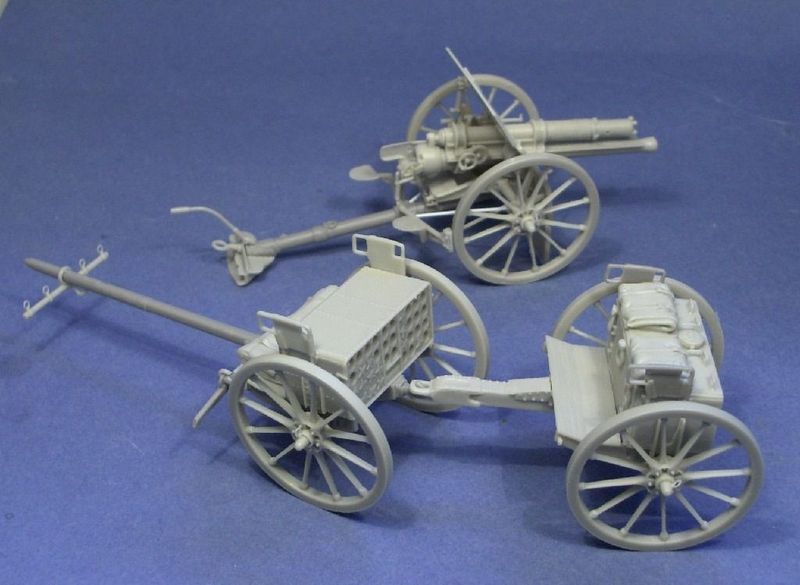 British WWI 18 pound cannon, limber, and wagon