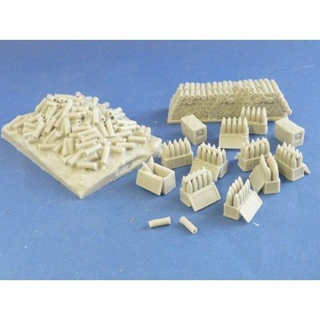 British Stacked and spent 25mm ammo British Stacked and spent 25mm ammo