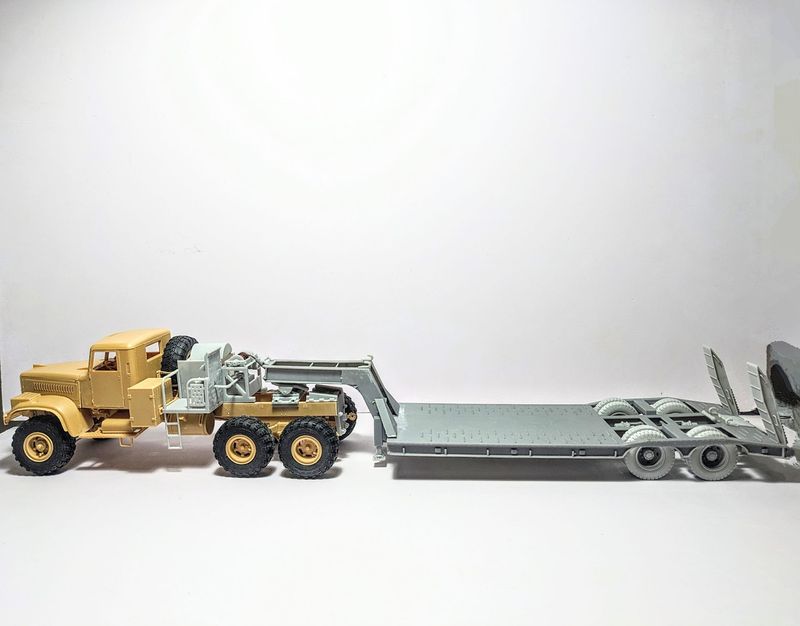 Vietnamese Kraz 225B semi truck conversion and trailer