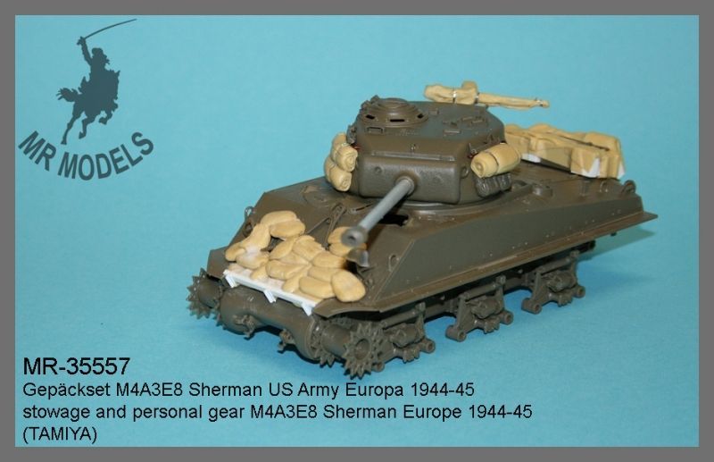 US M4A3E8 Sherman stowage and personal gear Europe 1944-45