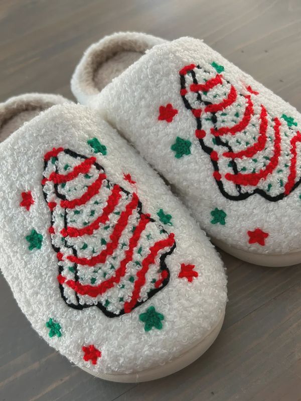 Christmas Tree Cake Slippers