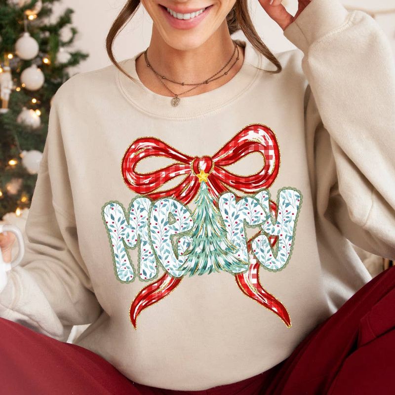 Merry Bow with Tree Sweater